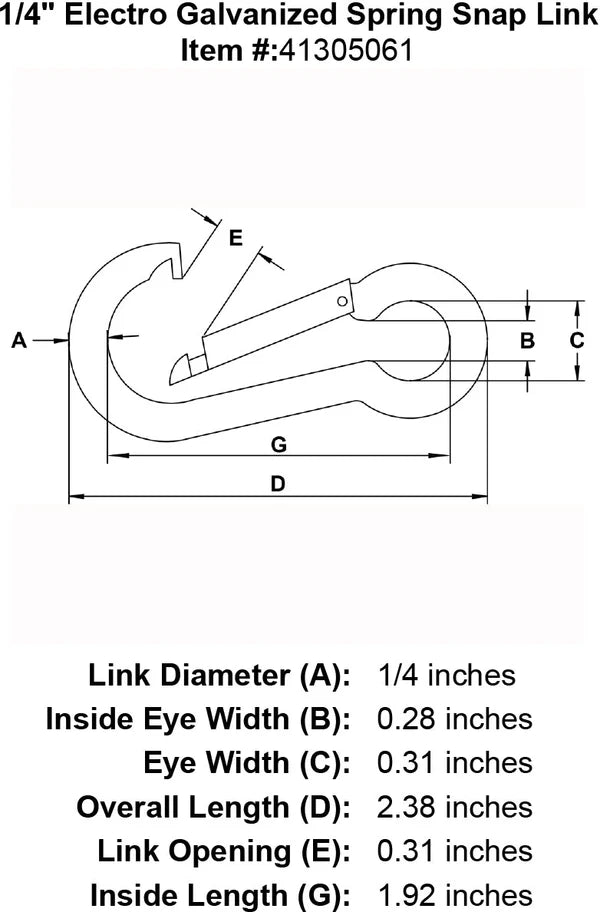 E-Rigging Electro Galvanized Spring Snap Link