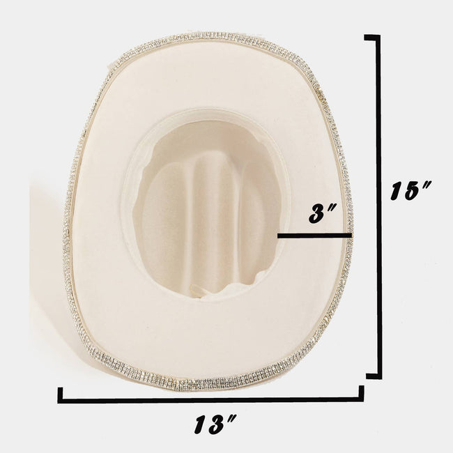 Rhinestone Trim Cowboy Hat