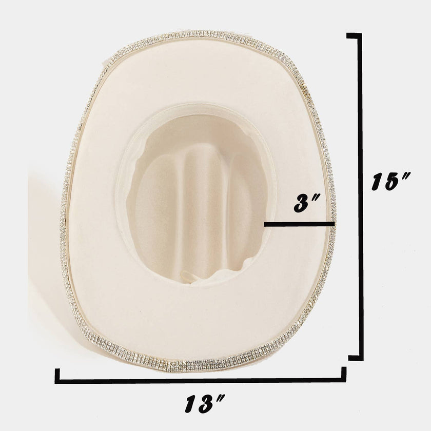 Rhinestone Trim Cowboy Hat