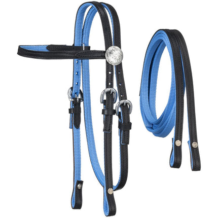 KS Nylon Mini Browband Bridle with Leather Overlay