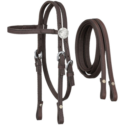 KS Nylon Mini Browband Bridle with Leather Overlay