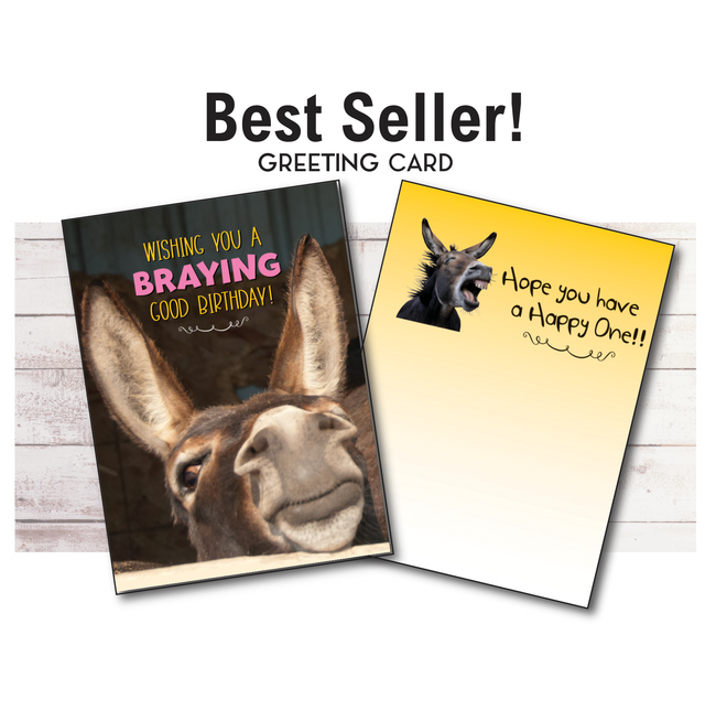 Donkey Birthday Card: Braying Good Birthday