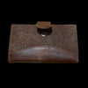 HorseHairz Equestrian Small Chestnut Leather Bilfold Wallet shows snap