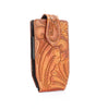 American Bison Floral Tooled Leather Phone Case for Belt