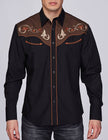 Rodeo Clothing - Men's Western Embroidered Cowboy Snap Button Shirt