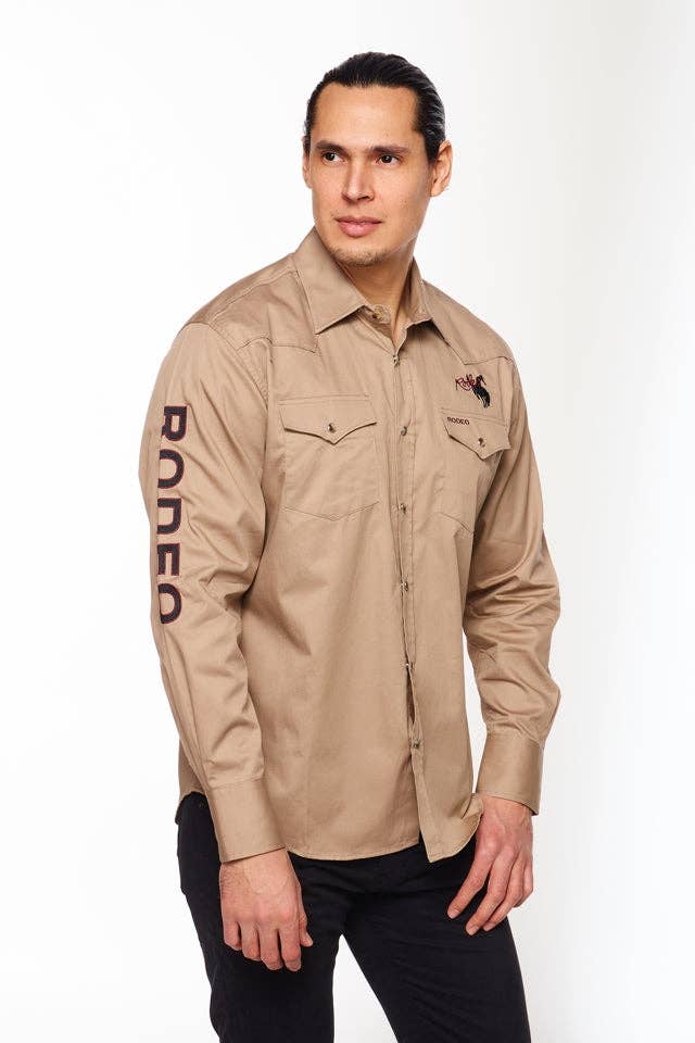 Rodeo Embroidered Logo Shirt - Khaki