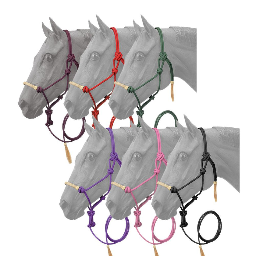 Tough1® Rawhide Noseband Rope Halter with Lead