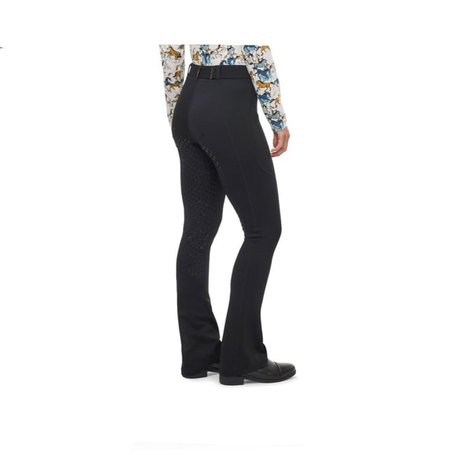 Kerrits Coolcore® Silicone Full Leg Bootcut Riding Tight in black on a model rider - view from back