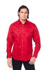 Rodeo Clothing - Men's Western Solid Twill Long Sleeves Snap Button Shirt