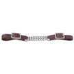 Tough1 Harness Leather Curb Strap with Double Chain