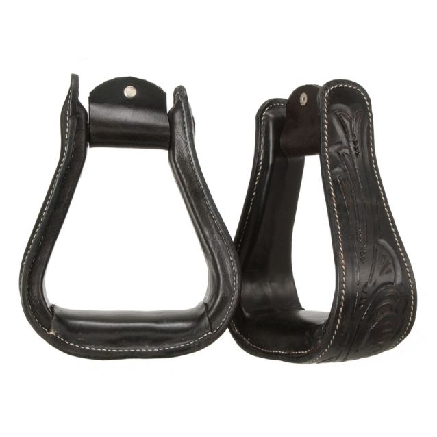 Royal King Embossed Leather Stirrups