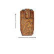 American Bison Floral Tooled Leather Phone Case for Belt