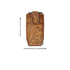American Bison Floral Tooled Leather Phone Case for Belt