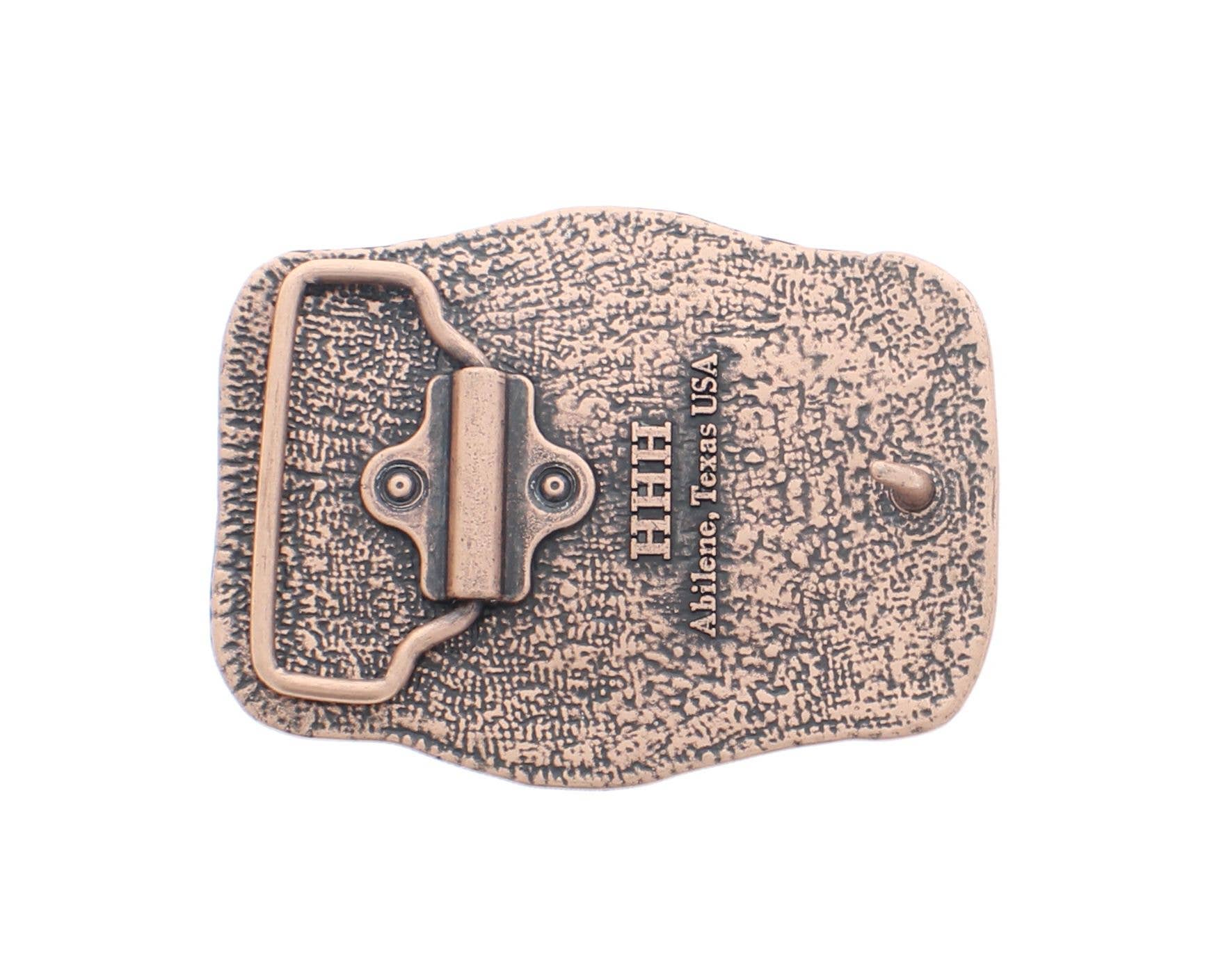 HHH Designs - Copper Floral Belt Buckle