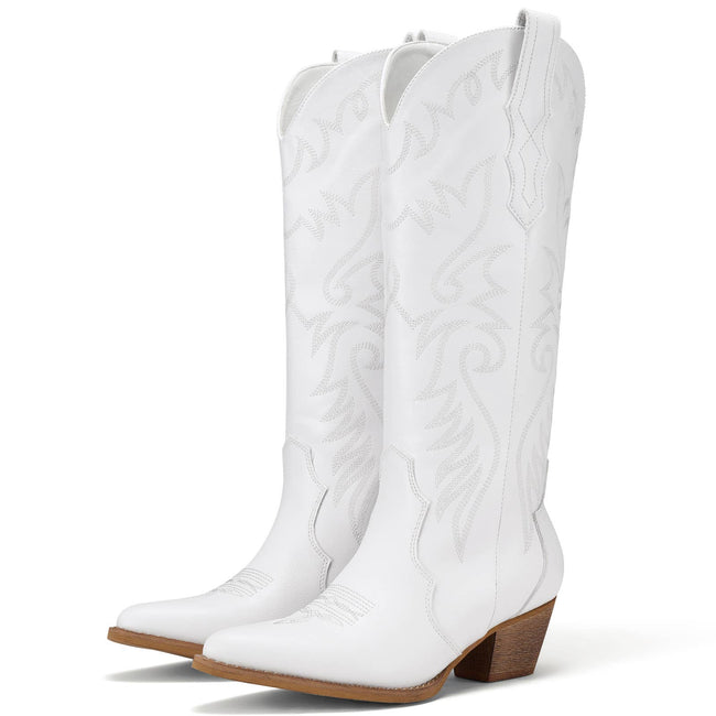 Rollda Women's Knee-High Cowboy Boots