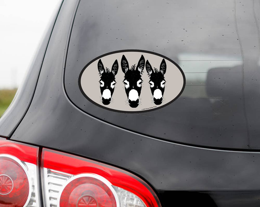 Horse Sticker: 3 Donkeys