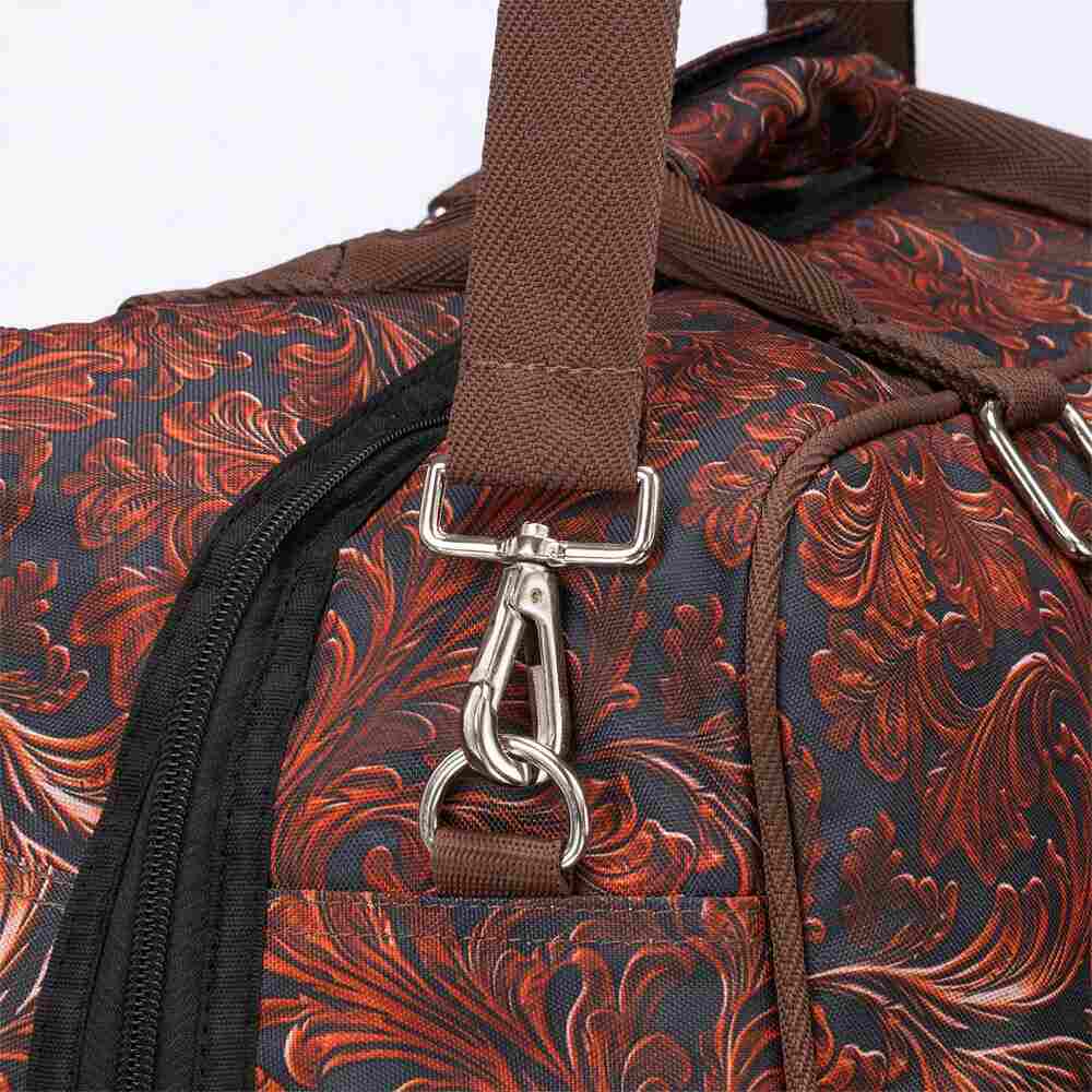 Tooled Leather Print Duffel Bag