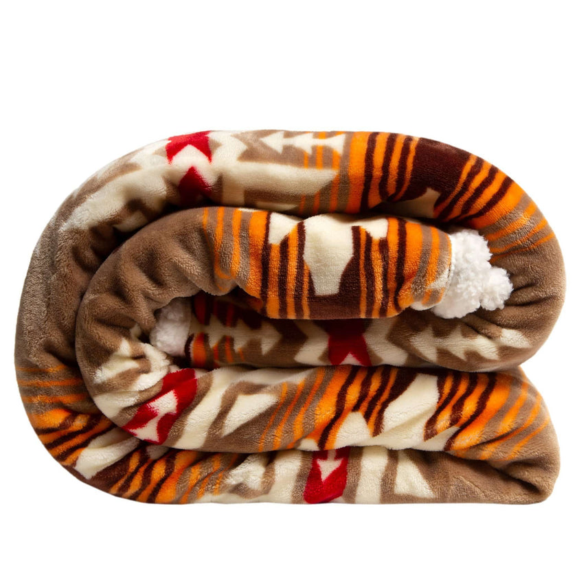 SW Running Horses Plush Fur Fleece Throw