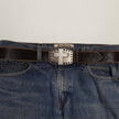 Axesoria West - Vintage Leather belt w. Cross Buckle