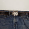 Axesoria West - Vintage Leather belt w. Cross Buckle