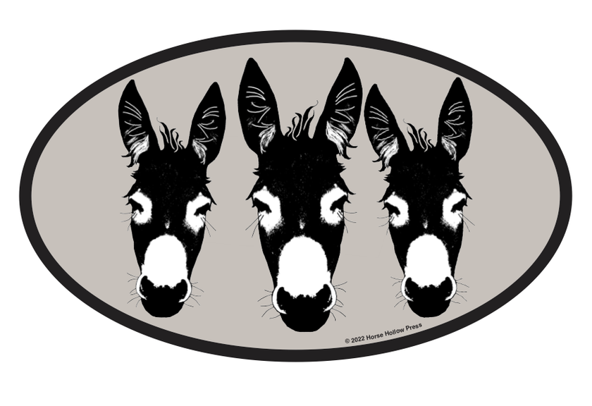 Horse Sticker: 3 Donkeys