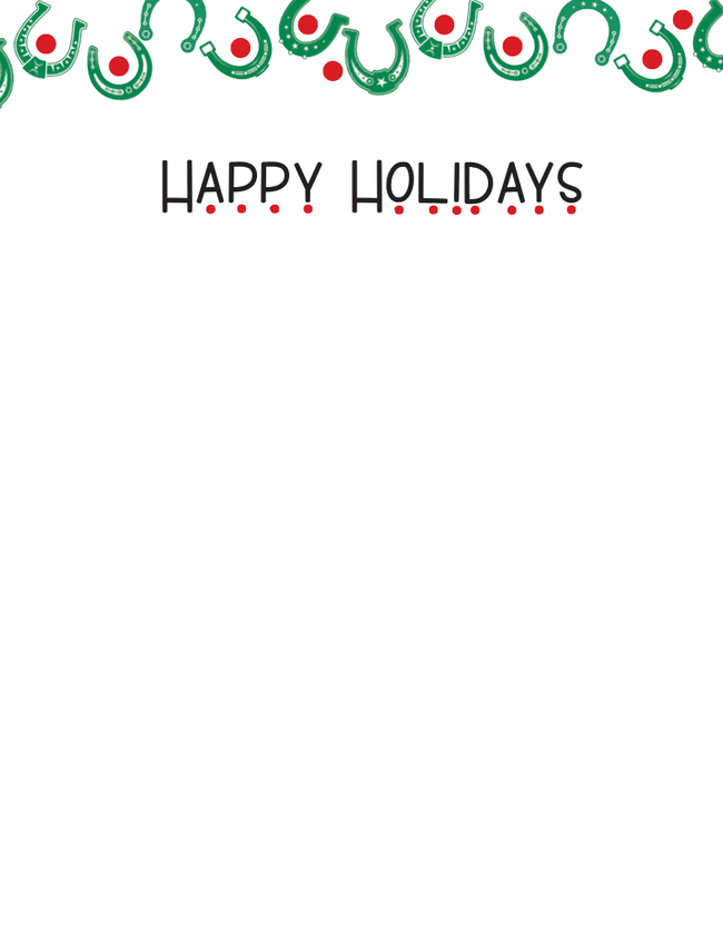 Horse Christmas Card - Horse Shoes