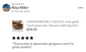 Boho Ranch Shop - Western Longhorn Belt Buckle  Silver - Rose Gold - Gold