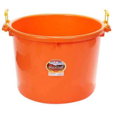 Miller Little Giant® Muck Tub Bucket in Orange 70 quart capacity with handles.