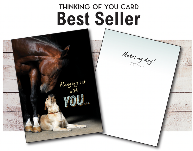 Thinking of You Card - Horse & Dog