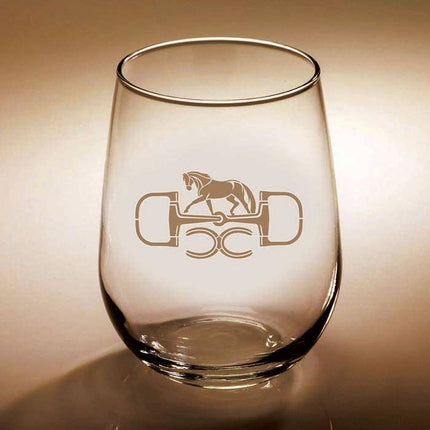 Kelley and Company - Snaffle Bit Etched Stemless Wine Glass
