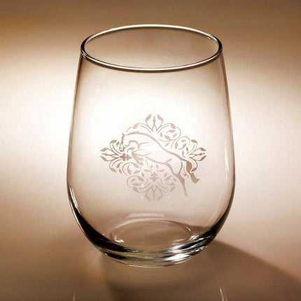 Kelley and Company - Jumper Floral Etched Stemless Wine Glass