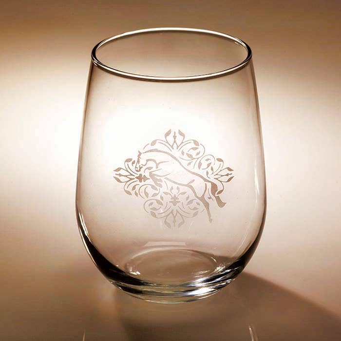 Jumper Floral Stemless Wine Glass