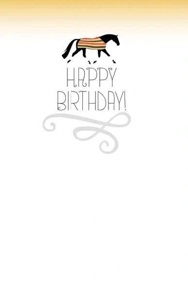 Horse Birthday Card: Newmarket Horse on Linen