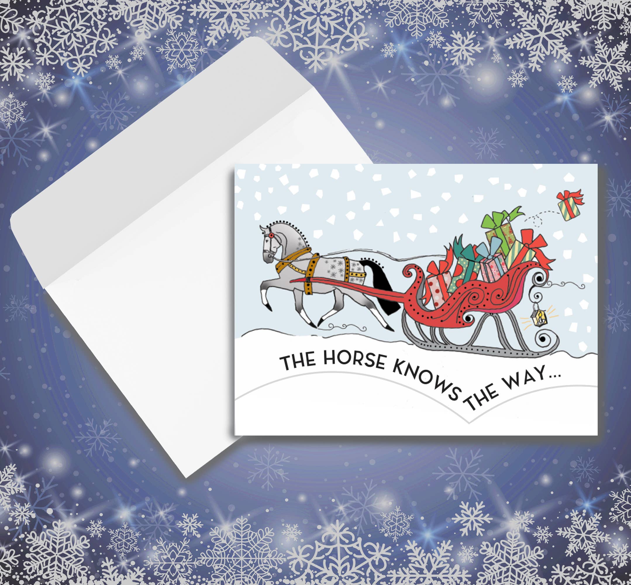 Horse Christmas Card - Santa Knows
