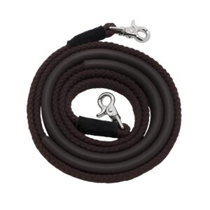ThinLine Braided Comfort Grip Trail Reins dark brown with snap hooks on ends