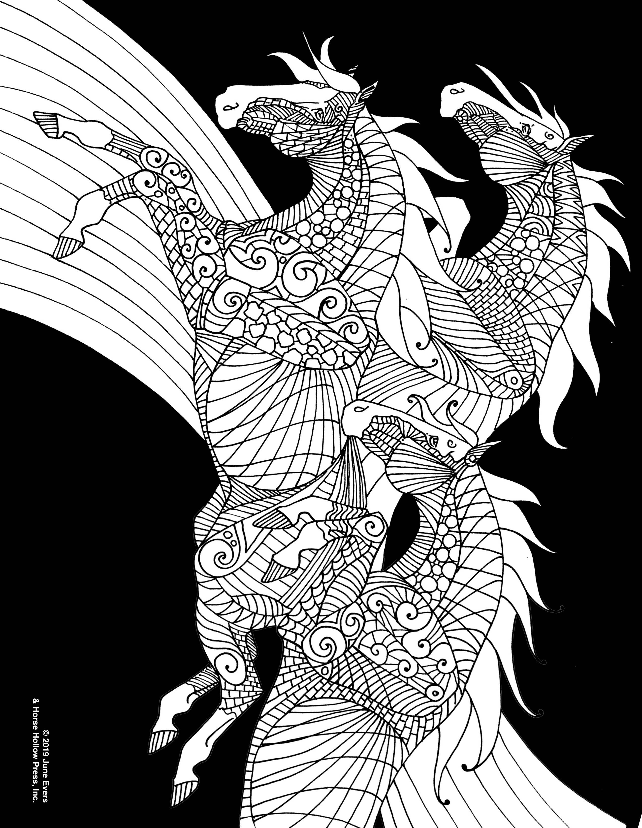 Art Coloring Kit Horse Drawings w/ Pencils