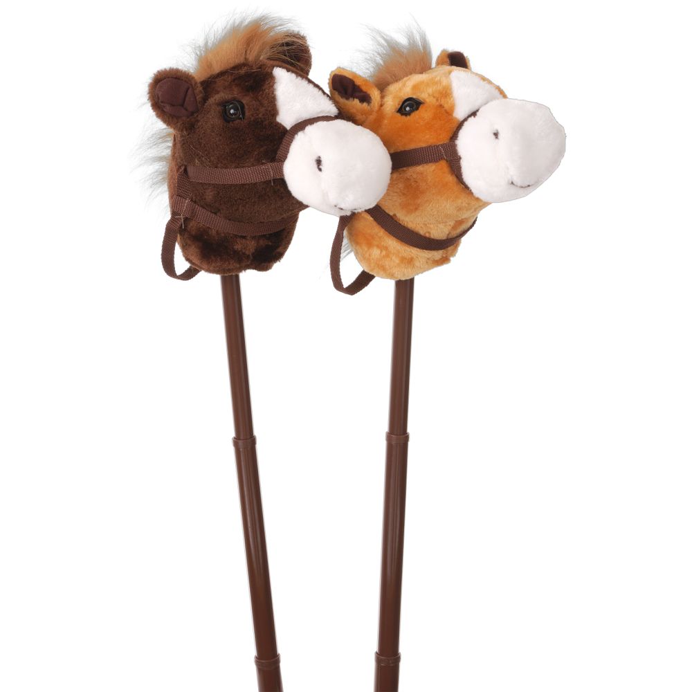 Adjustable Stick Horse with Sound - Brown