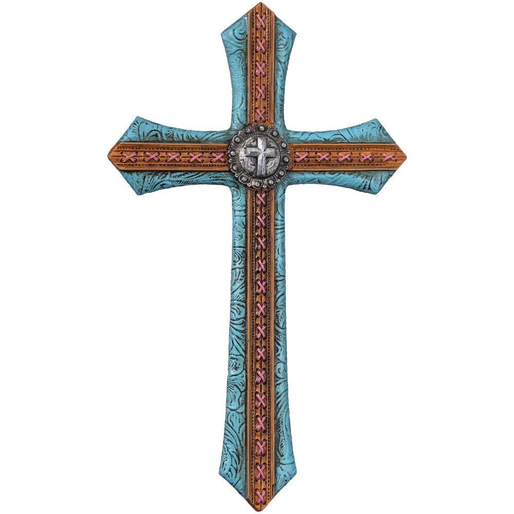 Turquoise Cross with Concho Wall Décor by Tough1®