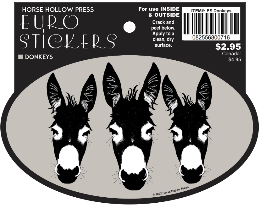 Horse Sticker: 3 Donkeys