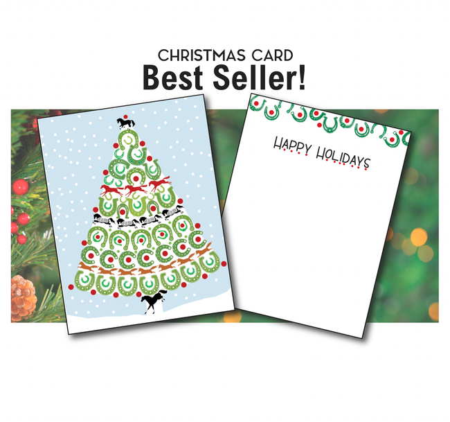 Horse Christmas Card - Horse Shoes