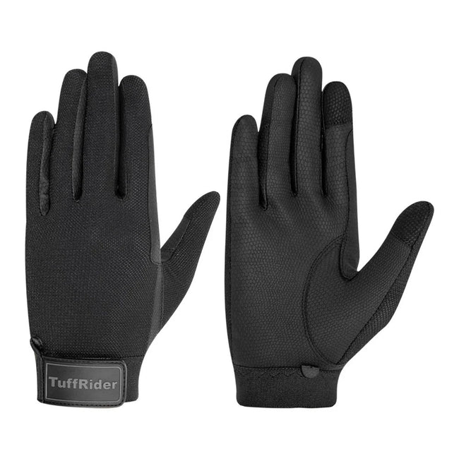 TuffRider® Ladies Cool Flow Air Mesh Summer Riding Gloves Black