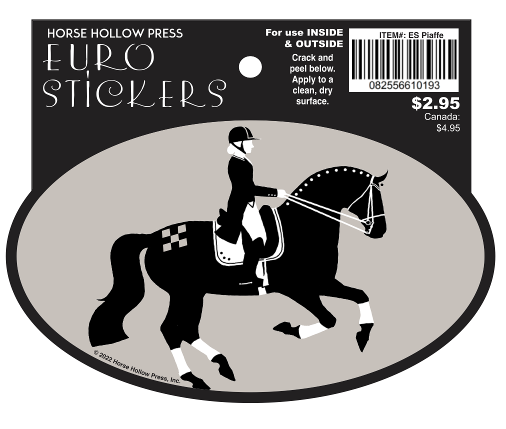 Horse Hollow Press - Oval Equestrian Horse Sticker: Piaffe 2