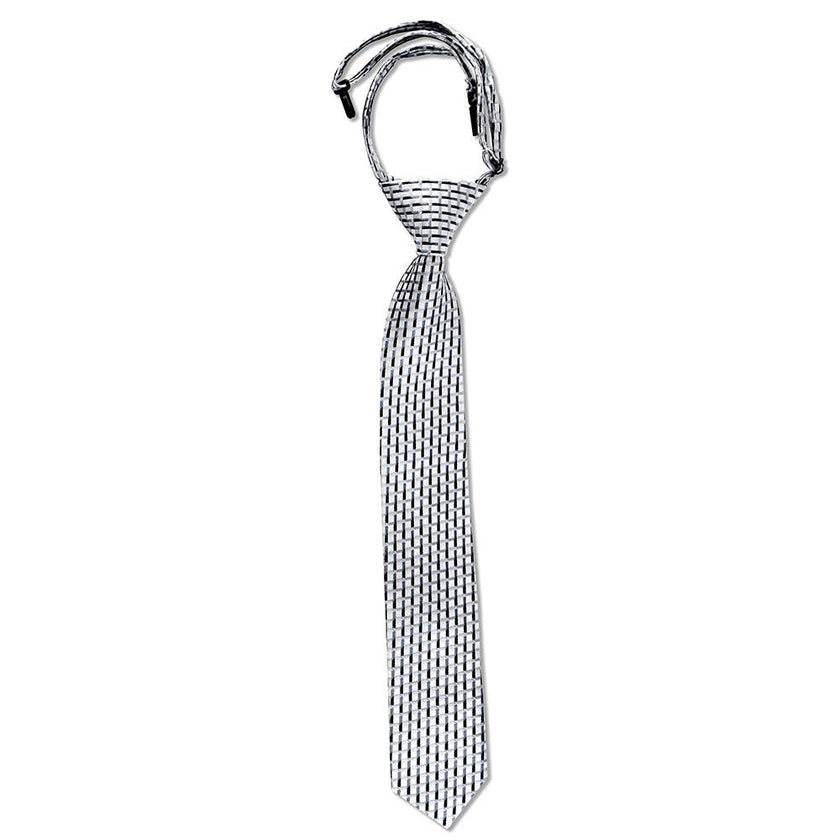 Lifebeats Gifts - Silver and Black Microfiber Necktie