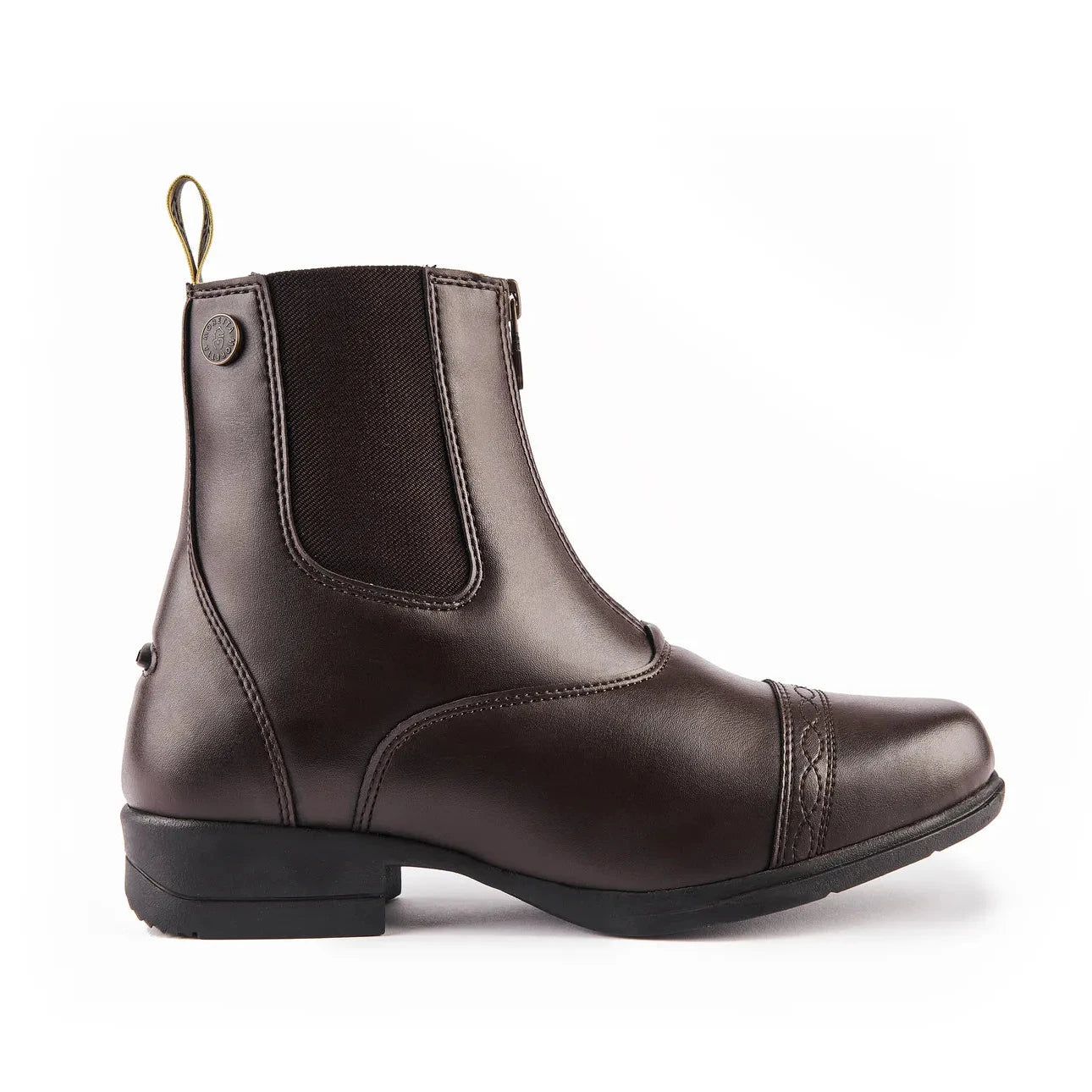 Moretta Clio Paddock Boots brown toe to heal detail