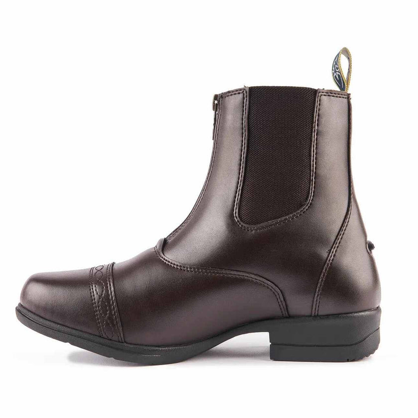 Moretta Clio Paddock Boots brown shows elastic and heel detail