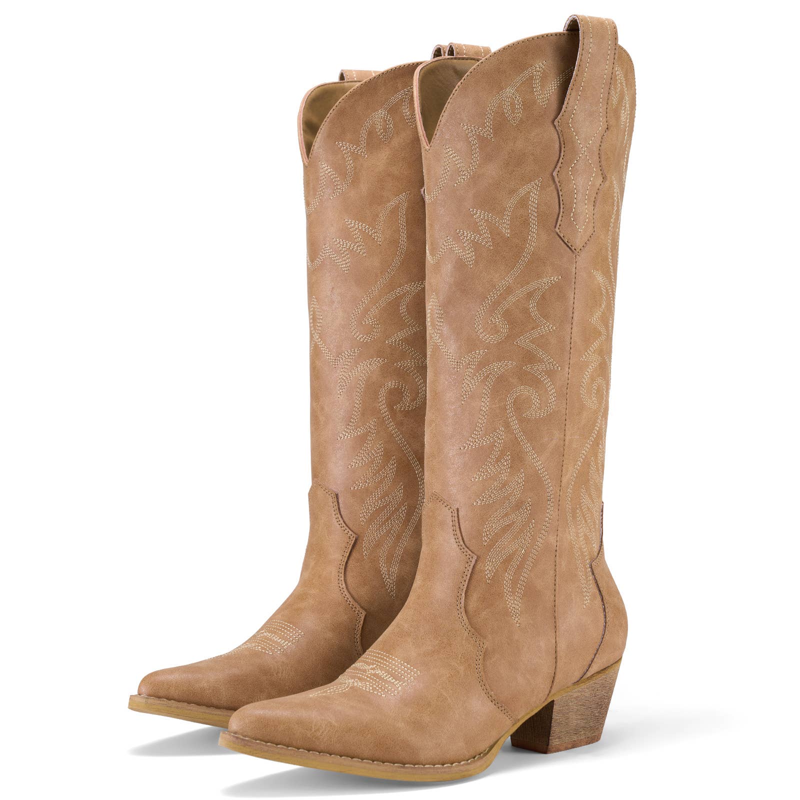 Rollda Women's Knee-High Cowboy Boots