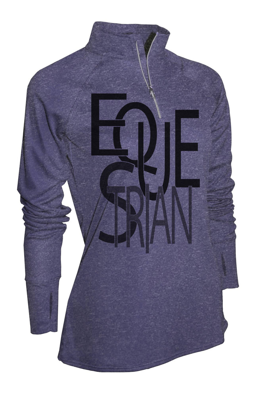 Noble Pony UPF 50 1/4 ZIP SUN SHIRT EQUESTRIAN WORDING