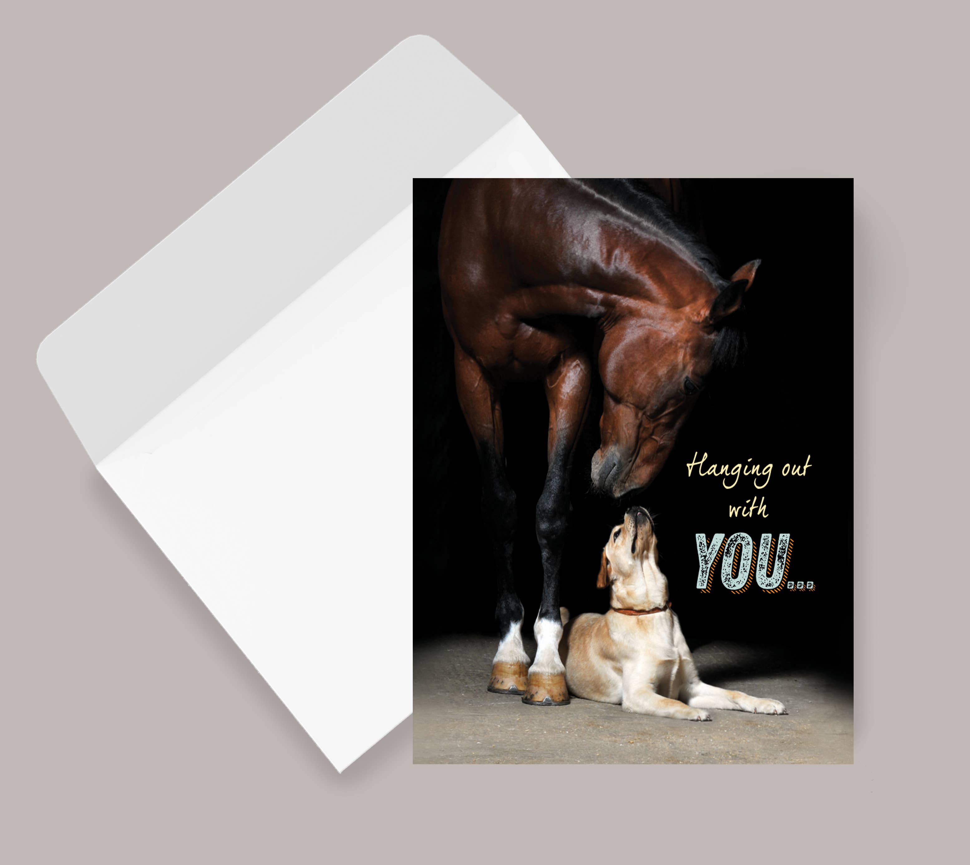 Thinking of You Card - Horse & Dog