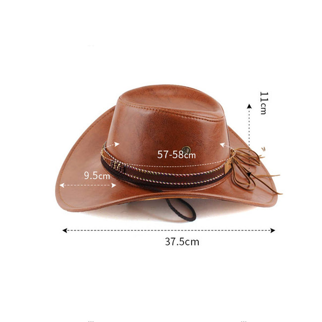 ACCITY - 2024 New Fashion Casual Western Cowboy Hat measurements