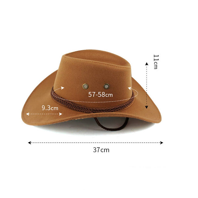 ACCITY - Simple Casual Cowboy Hat Brown measurements